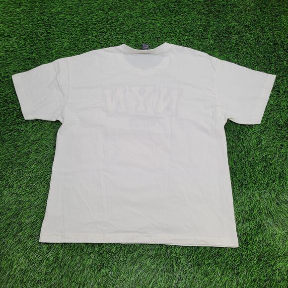 Vintage 1995 New-York News Shirt Medium 22x26 White USA Plaid - Picture 2 of 13